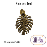 Monstera Leaf #5 Zipper Pulls – Flutter by a Rainbow