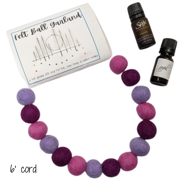 Felt Ball Garland - Pink/purples