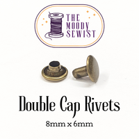 Double Cap Rivets: 8mm x 6mm
