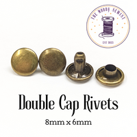 Double Cap Rivets: 8mm x 6mm