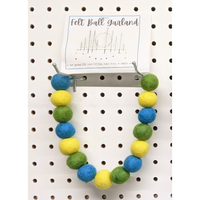 Felt Ball Garland - green/yellow/blue