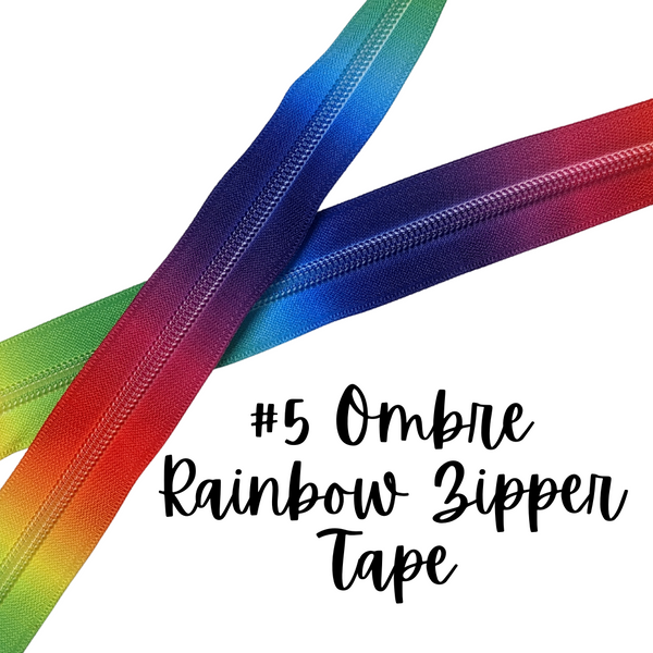 Rainbow Ombre Zipper Tape