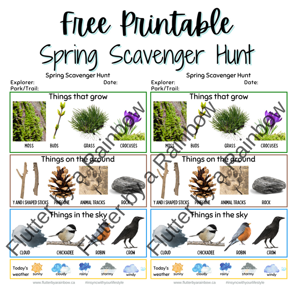 Free Printable - Spring Scavenger Hunt